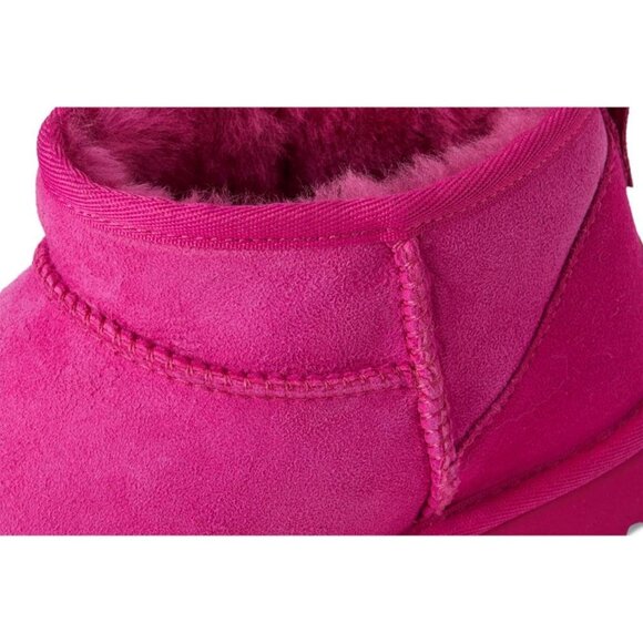 UGG Women's Dark Peony​ Rounded Toe Sheepskin Lining Classic Ultra Mini Boot - Picture 6 of 7